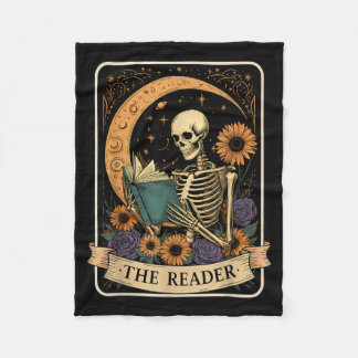 Grappige Halloween Tarotkaart De Lezer Skelet Fleece Deken