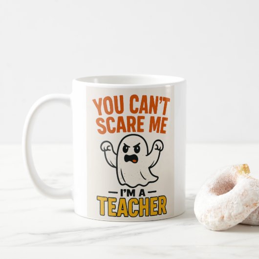 Grappige Halloween Teacher Mok met Ghost (Met donut)