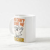 Grappige Halloween Teacher Mok met Ghost (Voorkant links)