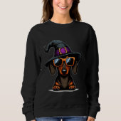Grappige Halloween Teckel Schattigee Wiener Dog Pu Trui (Voorkant)