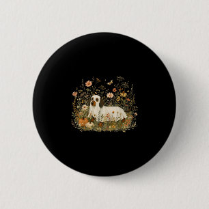 Grappige halloween teckel spook bloemige hondenlie ronde button 5,7 cm