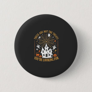 Grappige Halloween traktaties spookhuis ontwerp_ Ronde Button 5,7 Cm