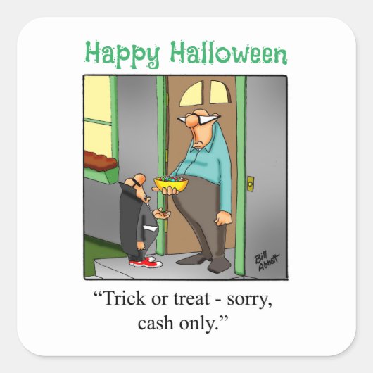 Grappige Halloween Trick or treat Stickers (Voorkant)