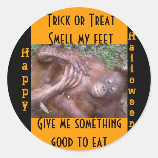 Grappige Halloween Trick or treat stickers (Voorkant)