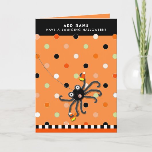Grappige Halloween Trick-or-Treating Spin Kaart (Voorkant)