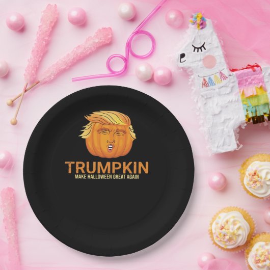 Grappige Halloween Trumpkin - Herfst Make Hallowee Papieren Bordje (Feest)