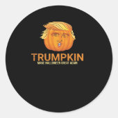 Grappige Halloween Trumpkin - Herfst Make Hallowee Ronde Sticker (Voorkant)