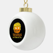 Grappige Halloween Trumpkin Keramische Bal Ornament (Rechts)