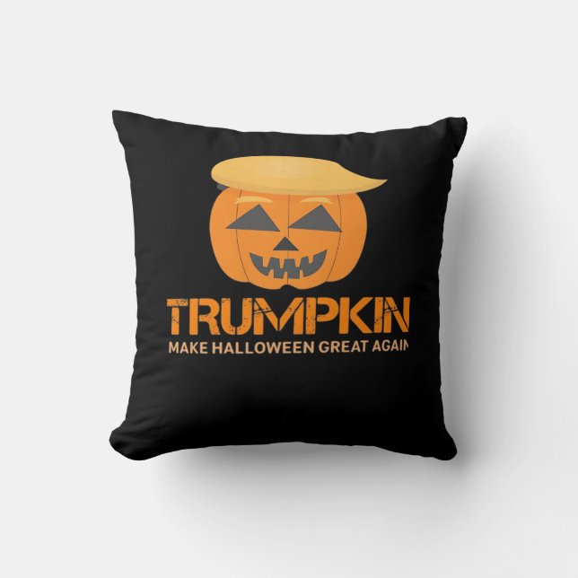 Grappige Halloween Trumpkin - Maak Halloween Great Kussen (Voorkant)