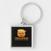 Grappige Halloween Trumpkin - Maak Halloween Great Sleutelhanger (Voorkant)