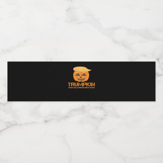Grappige Halloween Trumpkin - Maak Halloween Great Waterfles Etiket (Enkel label)