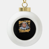 Grappige Halloween Trumpkin maken Halloween Great  Keramische Bal Ornament (Voorkant)