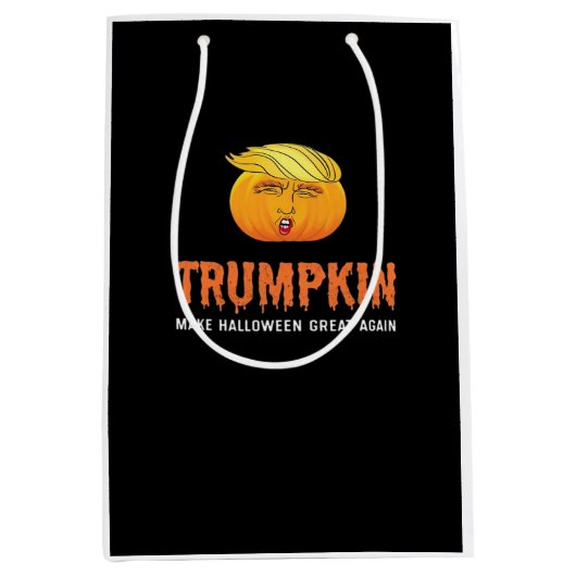 Grappige Halloween Trumpkin Medium Cadeauzakje (Voorkant)