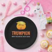 Grappige Halloween Trumpkin Papieren Bordje (Feest)