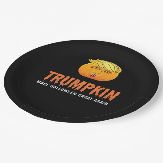 Grappige Halloween Trumpkin Papieren Bordje (Gekanteld)