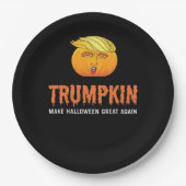 Grappige Halloween Trumpkin Papieren Bordje (Voorkant)