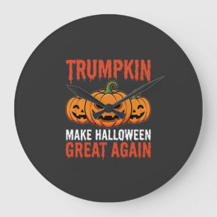 Grappige Halloween Trumpkin Pompoen Parodie Grote Klok