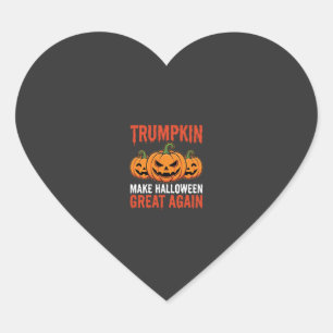 Grappige Halloween Trumpkin Pompoen Parodie Hart Sticker
