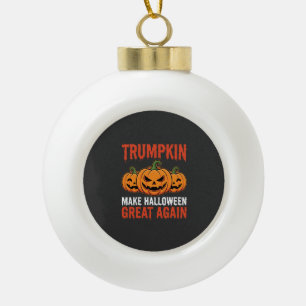 Grappige Halloween Trumpkin Pompoen Parodie Keramische Bal Ornament