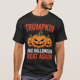 Grappige Halloween Trumpkin Pompoen Parodie T-shirt