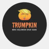 Grappige Halloween Trumpkin Ronde Sticker (Voorkant)