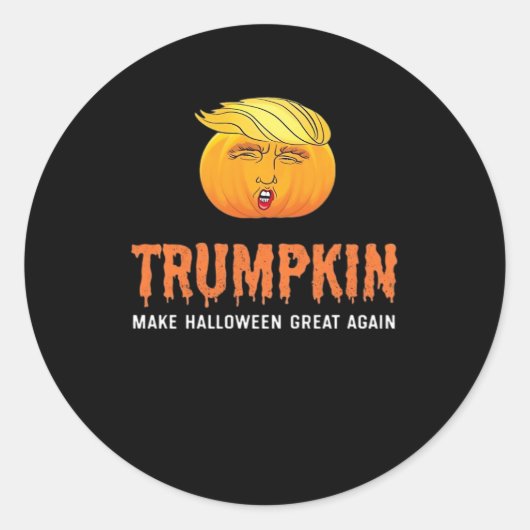 Grappige Halloween Trumpkin Ronde Sticker (Voorkant)