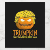 Grappige Halloween Trumpkin Wijn Etiket (Enkel label)