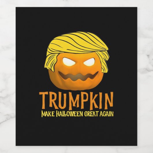 Grappige Halloween Trumpkin Wijn Etiket (Enkel label)