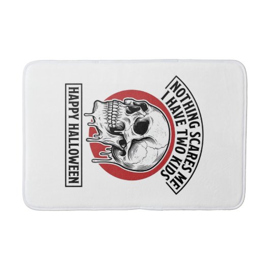 Grappige Halloween Twee Kinderen Schedel Shirt Ont Badmat (Voorkant)