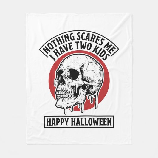 Grappige Halloween Twee Kinderen Schedel Shirt Ont Fleece Deken (Voorkant)