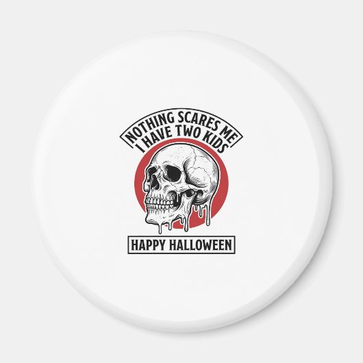 Grappige Halloween Twee Kinderen Schedel Shirt Ont Magneet (Voorkant)