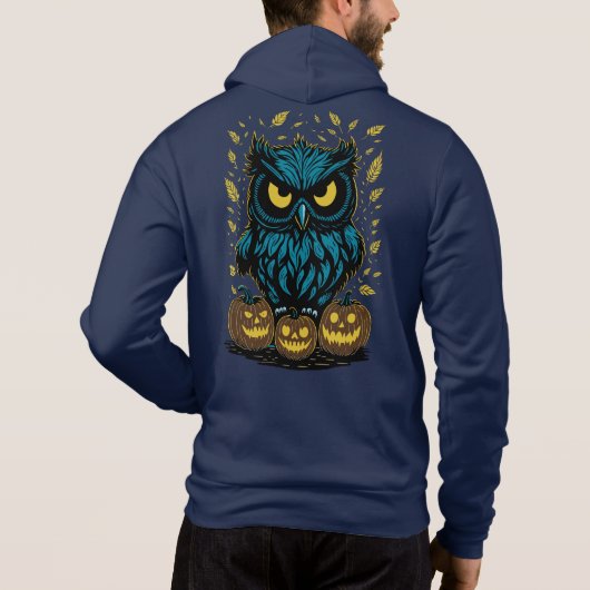 Grappige Halloween Uil Hoodie (Achterkant)