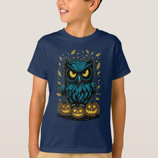 Grappige Halloween Uil T-shirt (Voorkant)