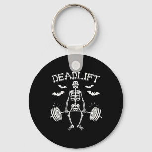 Grappige Halloween-uitspraak Skelet Barbell Gym Wo Sleutelhanger