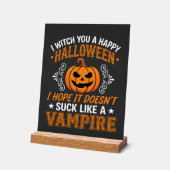 Grappige Halloween Vampier Pompoen Acryl Bord (Hoek)
