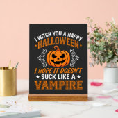 Grappige Halloween Vampier Pompoen Acryl Bord (Huwelijk)