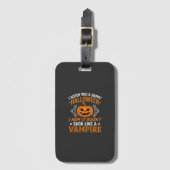 Grappige Halloween Vampier Pompoen Bagagelabel (Voorkant (verticaal))