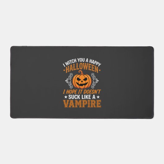 Grappige Halloween Vampier Pompoen Bureaumat (Voorkant)
