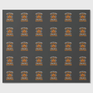 Grappige Halloween Vampier Pompoen Cadeaupapier