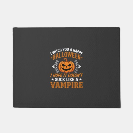 Grappige Halloween Vampier Pompoen Deurmat (Voorkant)