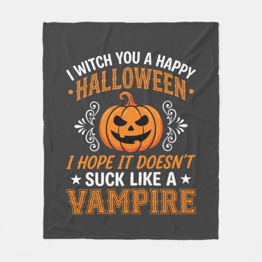 Grappige Halloween Vampier Pompoen Fleece Deken (Voorkant)