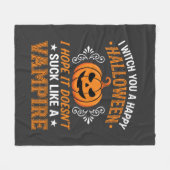 Grappige Halloween Vampier Pompoen Fleece Deken (Voorkant (Horizontaal))