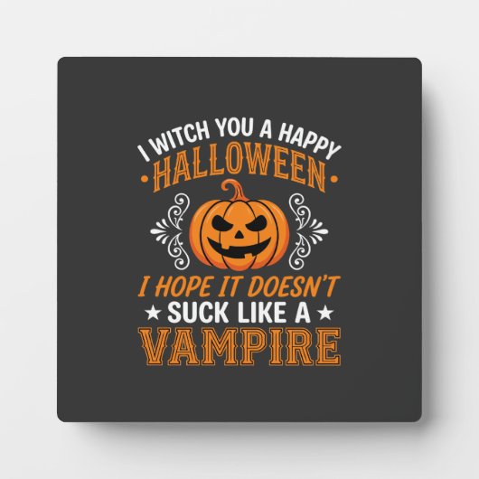 Grappige Halloween Vampier Pompoen Fotoplaat (Voorkant)
