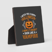 Grappige Halloween Vampier Pompoen Fotoplaat (Voorkant)
