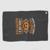 Grappige Halloween Vampier Pompoen Golfhanddoek (Horizontaal)