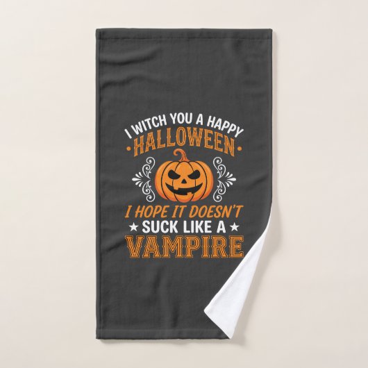 Grappige Halloween Vampier Pompoen Handdoek (Handdoek)