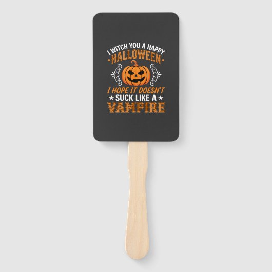 Grappige Halloween Vampier Pompoen Handwaaier (Voorkant)