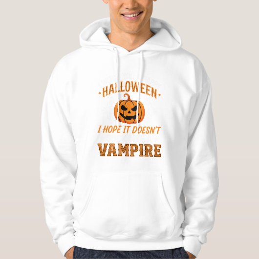 Grappige Halloween Vampier Pompoen Hoodie (Voorkant)