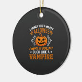 Grappige Halloween Vampier Pompoen Keramisch Ornament (Links)