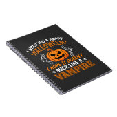 Grappige Halloween Vampier Pompoen Notitieboek (Rechterzijde)